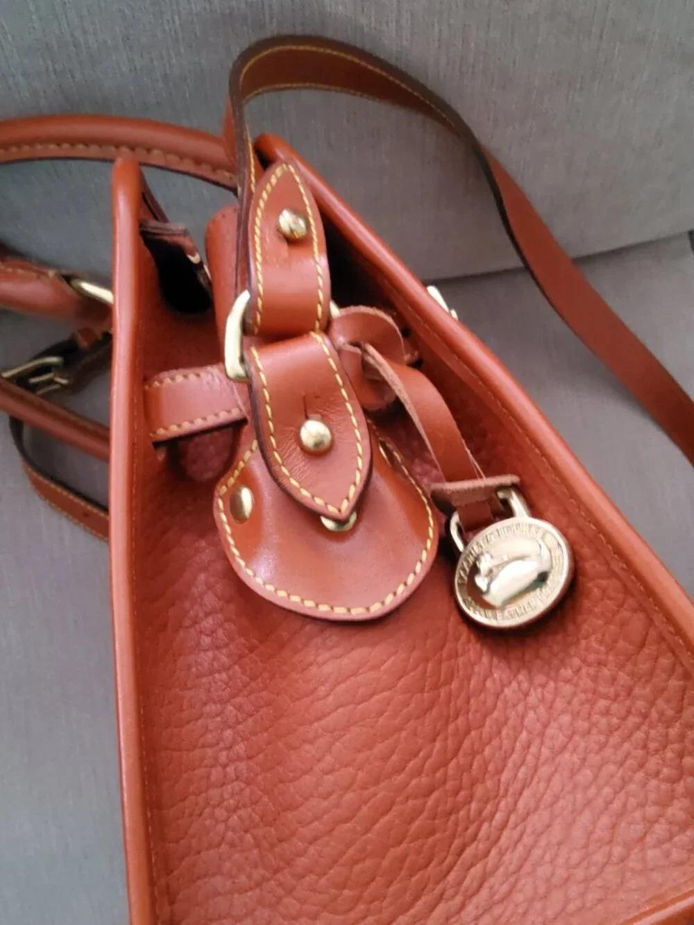 Original Dooney & Bourke Like New with Tags Buckle Satchel R212 in British Tan